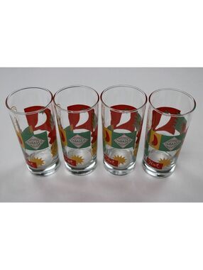 Vintage 2000 Tabasco Brand Glassware Set of 4 Drinking Glasses McIlhenny Co Logo